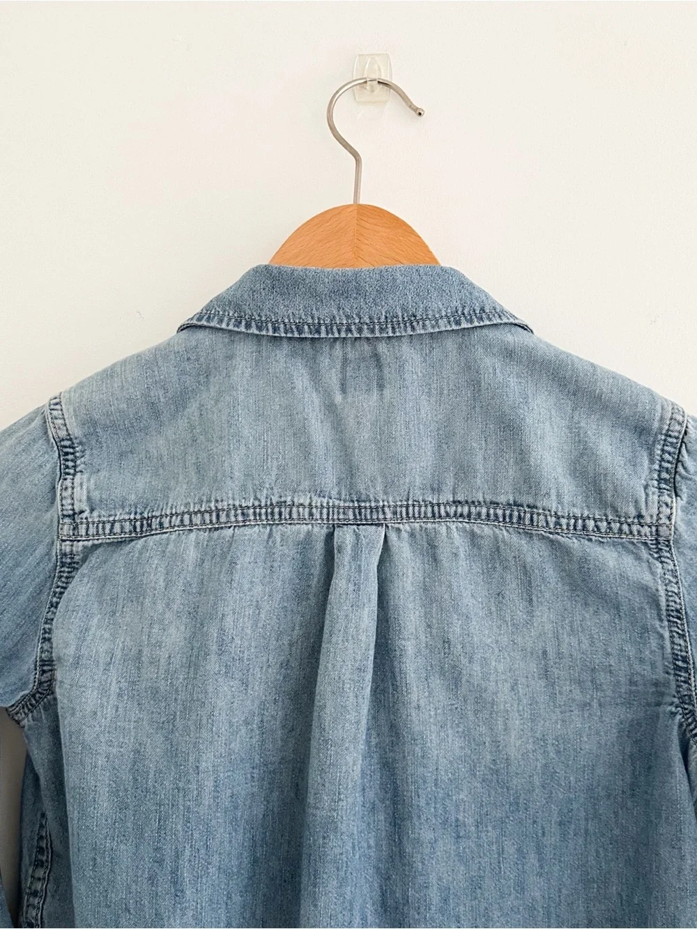 Gap Kids Chambray Denim Button Down Shirt Western Ranch Workwear Utility Size L
